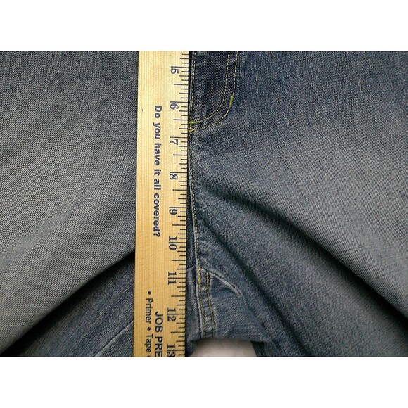 Liz Claiborne Boot Cut Jeans Size 14 Embroidered Flowers Blue Pockets Denim - Picture 14 of 16